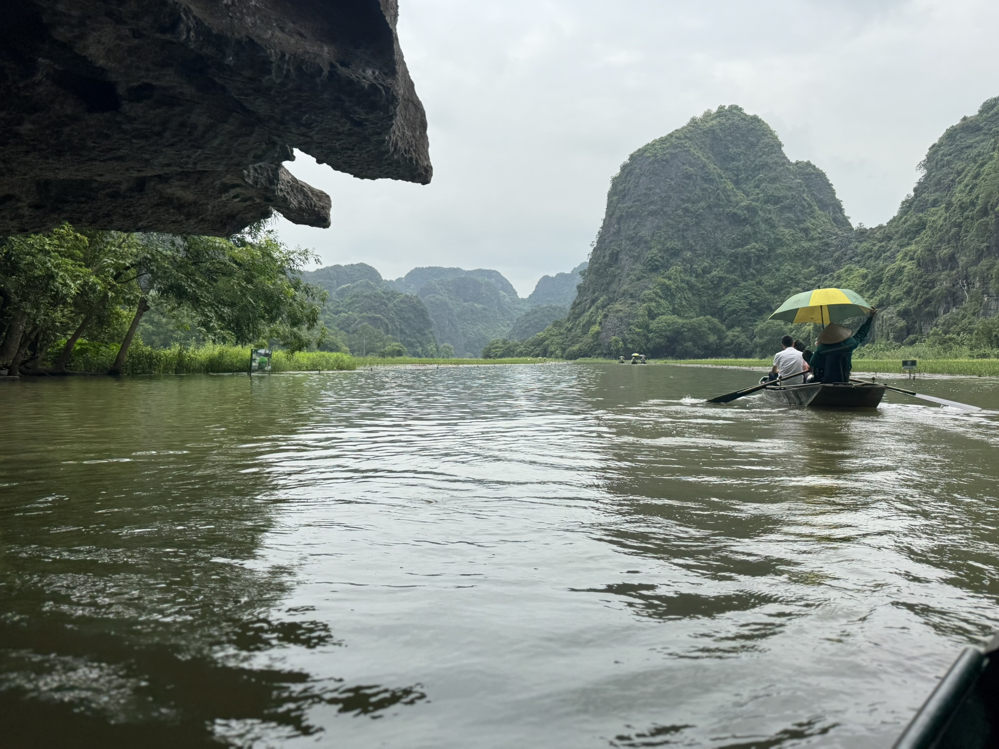Scenic river landscape during a boat tour near Tam Coc